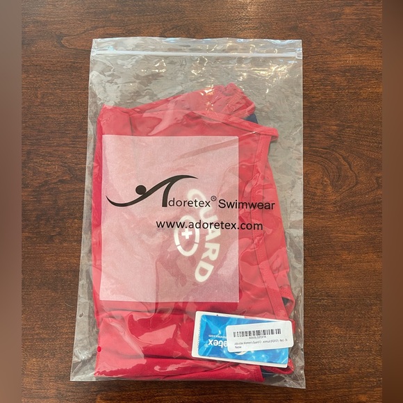 Women’s red lifeguard bathing suit - Picture 3 of 4